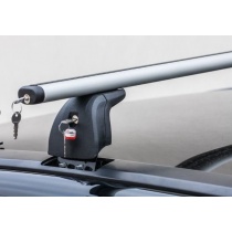 Bagażnik Amos model BETA aluminiowy (4 łapy + 2 belki aluminiowe + 4 zamki z osłonkami) Kit 104